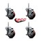 Service Caster 35 Inch Maroon Polyurethane Wheel Swivel 58 Inch Threaded Stem Caster Set with Brake SCC SCC-TS20S3514-PPUB-MRN-TLB-58212-4 - alternate 4
